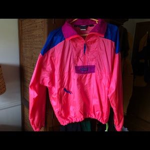 Vintage Neon Columbia Half Zip Windbreaker